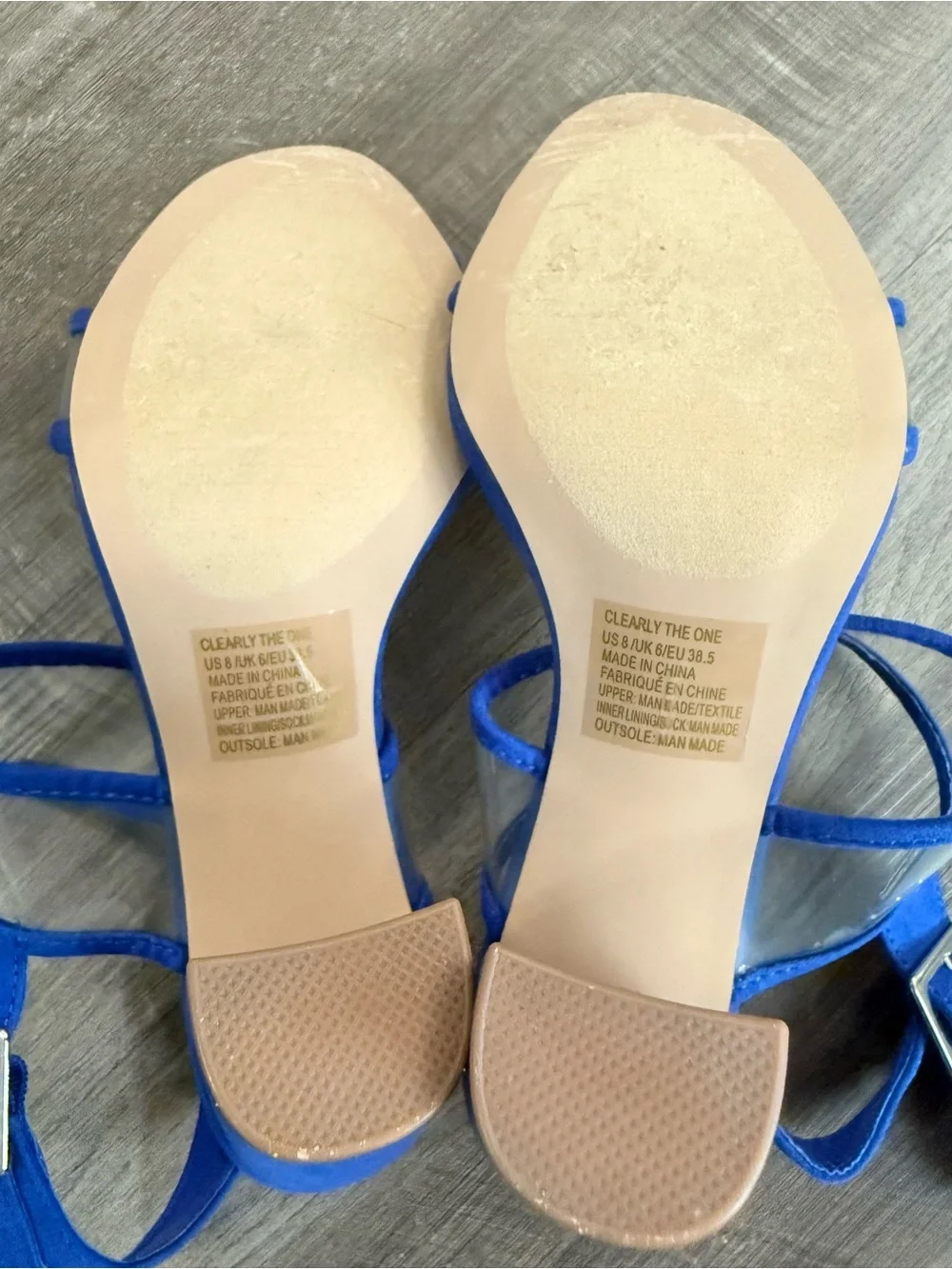 JustFab Royal Blue Strappy Block Heel Sandals